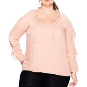Casual Keilani swing blouse,Cameo Rose-long sleeve